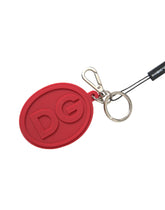 Dolce & Gabbana Red Rubber DG Logo Silver Brass Metal Keyring Keychain -  Men´s Keychains -  Dolce & Gabbana.